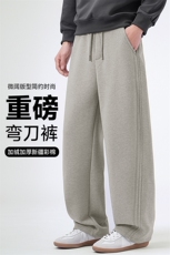 数据款美式休闲裤男2025新款加绒加厚弯刀裤B240-K5938-P88，男装卫衣，电商B240