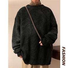M3117/P70冬季毛衣男圆领套头针织衫腰果花扎染大码上衣毛衣，男装针织衫/毛衣，电商A141