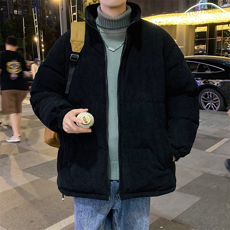 冬季加绒加厚立领大码棉衣青少年男女纯色清新棉服外套 6223-P100图片