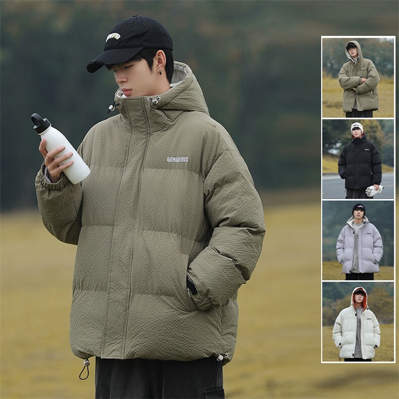 山系风连帽羽绒棉服冬季日系玉米格加厚棉袄外套 A436-8879-P105图片