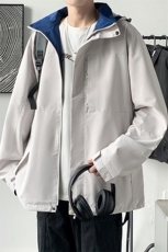 美式休闲夹克男生秋季户外登山运动棒球服复古宽松cleanfit上衣服，男装夹克，电商A007