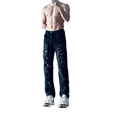 美式高街小众夏季破洞牛仔裤货号K729P60，男装牛仔裤，电商A063