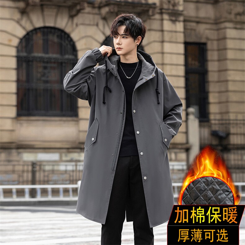 风衣男中长款大衣男加绒棉衣男F174薄P90加棉P100特价外景三，男装风衣，星座401