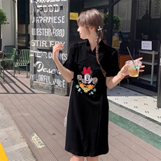 现货新中式风刺绣旗袍连衣裙2C08-T105P115K165，女装连衣裙，2C081