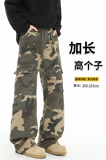 春季高个子加长迷彩牛仔工装裤男美式阔腿伞兵裤188cm115KZ003P68，男装牛仔裤，电商B312