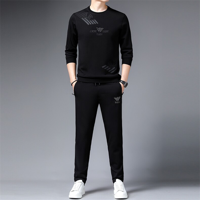 SA9609-2钱塘2020-2中青年男士时尚休闲百搭冬款圆领套装卫衣P137,男装卫衣,钱塘207-2