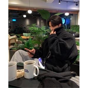 翻领灯芯绒宽松棉服男士秋季新款重工加厚高克重毛绒短款夹克外套图片