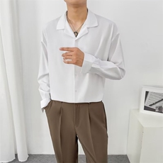 宽松垂感黑色衬衫男长袖春秋冬季痞帅男士休闲男装白衬衣潮Y36，男装衬衫，星座1116A-2（原606A-1）