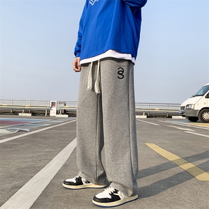 春季情侣百搭印花休闲裤男大码宽松拖地裤K181P50 控78图片