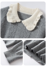 2025新款男女通用儿童十二针麻花娃娃领，童装儿童羊绒衫，圣极绒童装