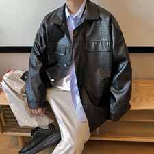 2026港风工装皮衣中性休闲宽松潮流大码M-5XL夹克JK7757P90控128，男装夹克，星座227-7