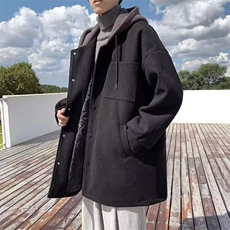 假两件连帽外套男春秋2025新款青少年宽松休闲男生棒球服夹克，男装毛呢大衣，星座218-1（原230）