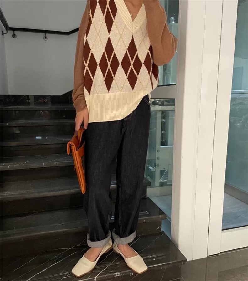 秋装新款菱格全羊毛背心，女装背心吊带，AMBER ZHANG