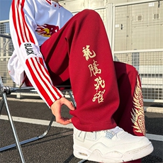 2025秋季新款外景大码龙年风印花卫裤M-5XHK24139-P60，男装休闲裤，电商A022