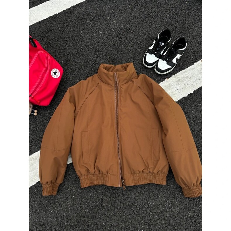 现货美式高街休闲棉衣夹克三防立领纯色户外工装加厚棉服外套,男装夹克,电商A486