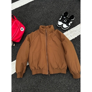现货美式高街休闲棉衣夹克三防立领纯色户外工装加厚棉服外套