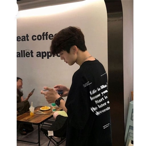 1506/QT0100/31潮牌字母设计印花t恤欧美嘻哈宽松休闲上衣图片
