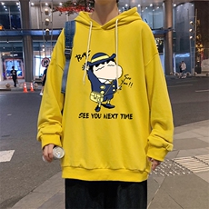 WY2240-P35纯棉连帽卫衣男大码运动帽衫宽松薄外套男，男装卫衣，电商A040