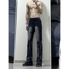 美式ins高街hiphop微喇扎染牛仔裤货号K2313P55控78，男装牛仔裤，电商A063