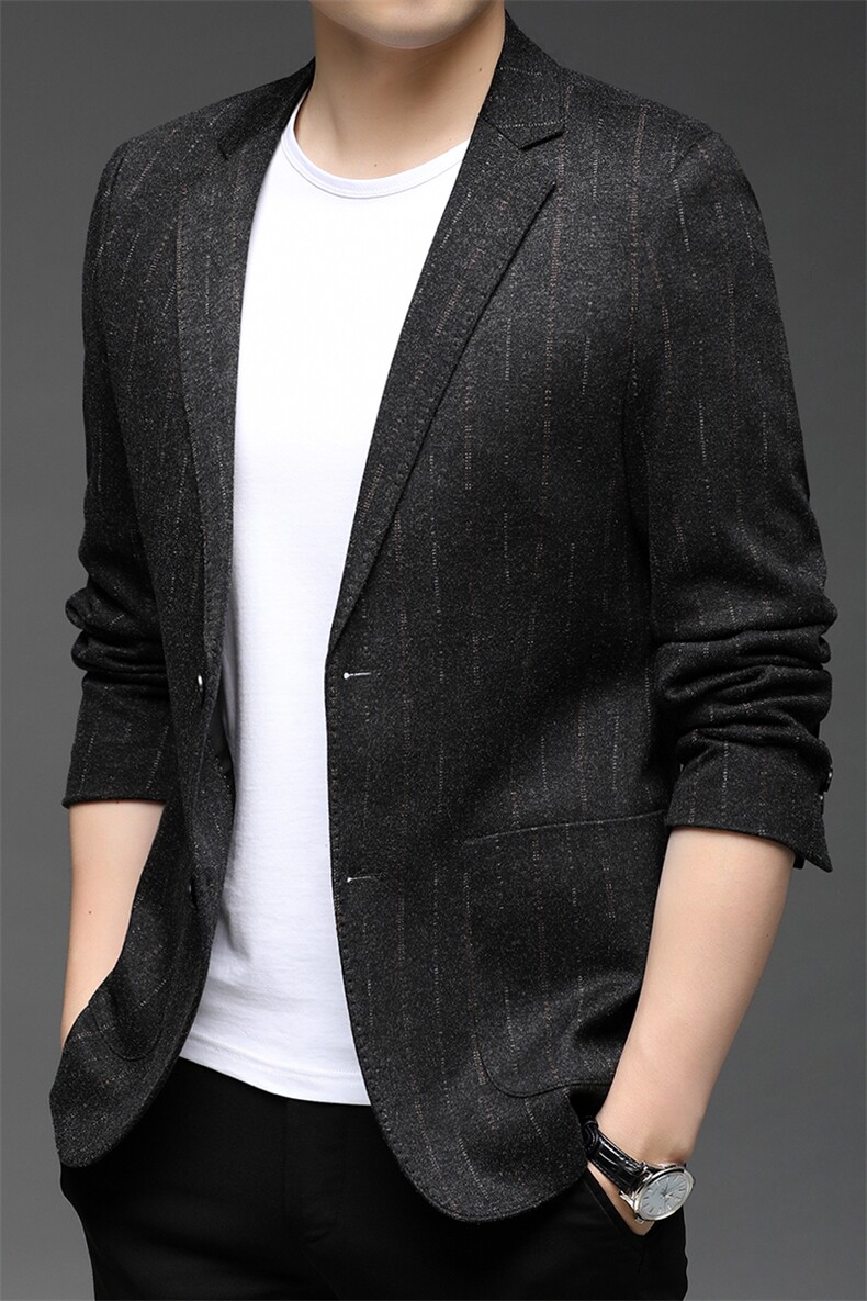 2021秋季新款休闲西服外套中年男士时尚纯色百搭西服HB21831-P165,男装西服,电商B212（原钱塘6029）