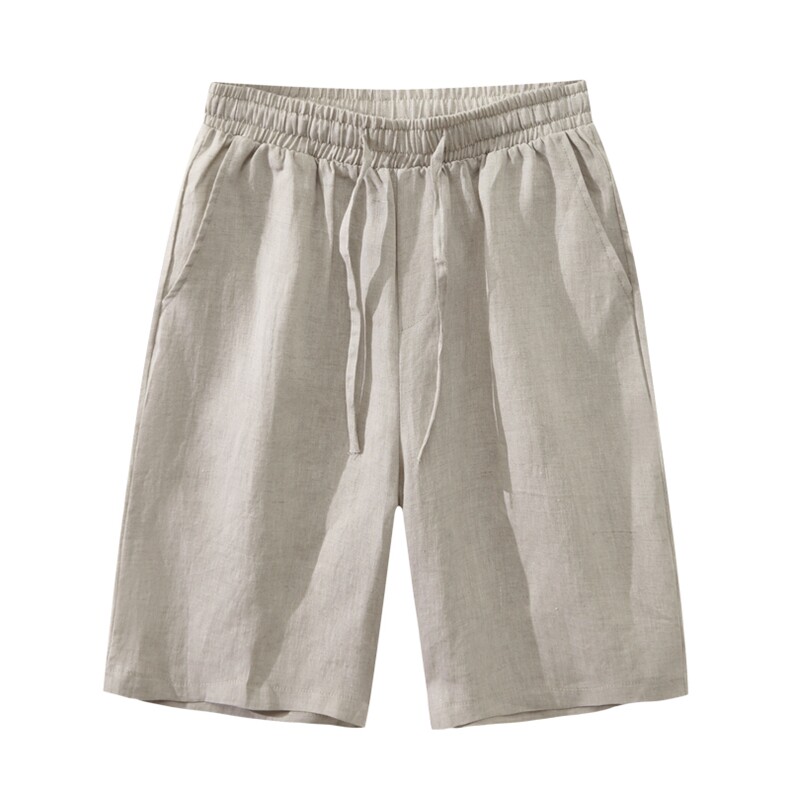 风亚麻五分短裤006-P40，男装休闲裤，星座816-2（原B366-1）