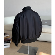 假模主推美式高街宽松短款飞行棉服加棉立领夹克男H1036特P105，男装夹克，电商A341