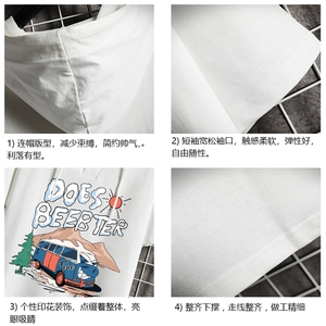 连帽短袖t恤男大码胖子带帽五分袖中袖 网格挂拍 LD54269-P45图片