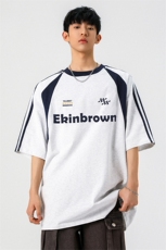 1领口拼色大码M-5XL印花短袖T恤男：表面棉DX78026P50控78，男装T恤，星座226-2