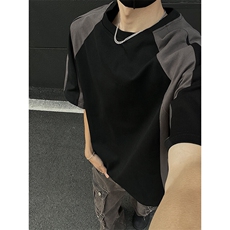 抖音得物二开品质240克宽松纯棉美式潮牌高街痞帅短袖T恤YQ41，男装T恤，电商A486