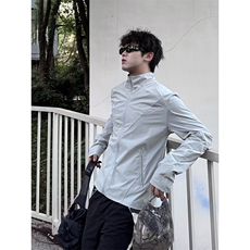 春夏款高品质冰感速干防晒服休闲户外运动外套透气弹力机能风夹克，男装防晒衣，电商A486