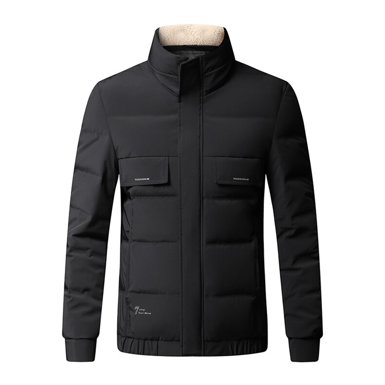 羽绒服男短款冬季毛领中年男爸爸防寒外套老人冬装HPN68802-P270,男装羽绒服,电商B212（原钱塘6029）