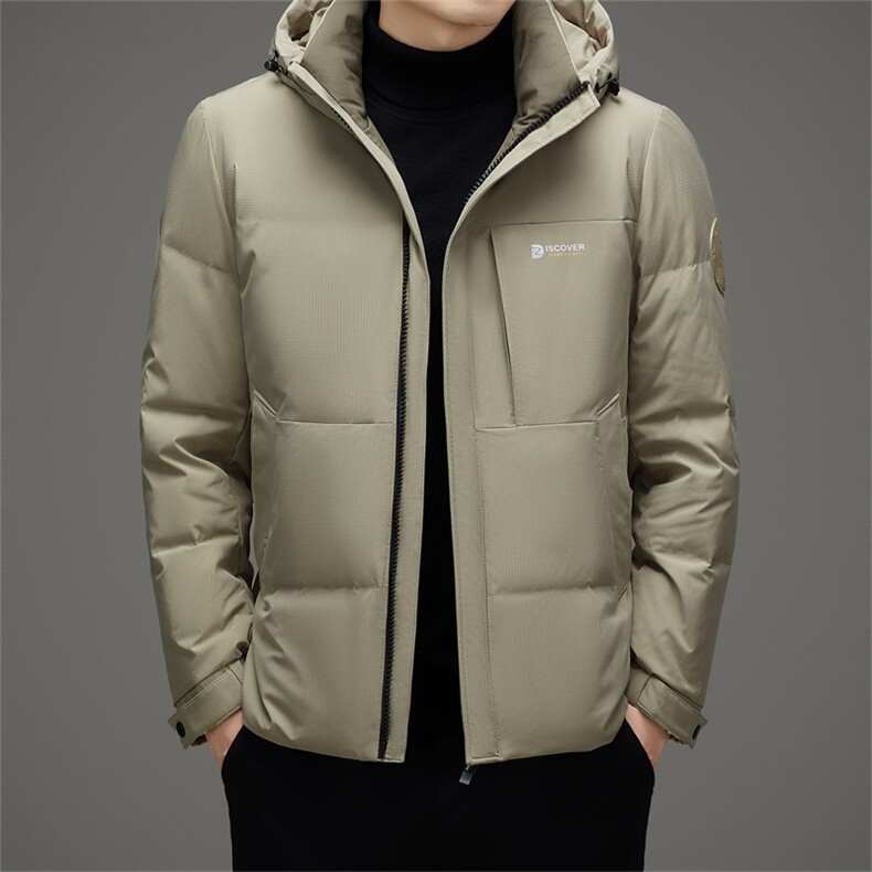 短款羽绒服男秋冬季2024新款连帽加厚品牌保暖白鸭绒工装外套潮流,男装羽绒服,电商B212（原钱塘6029）