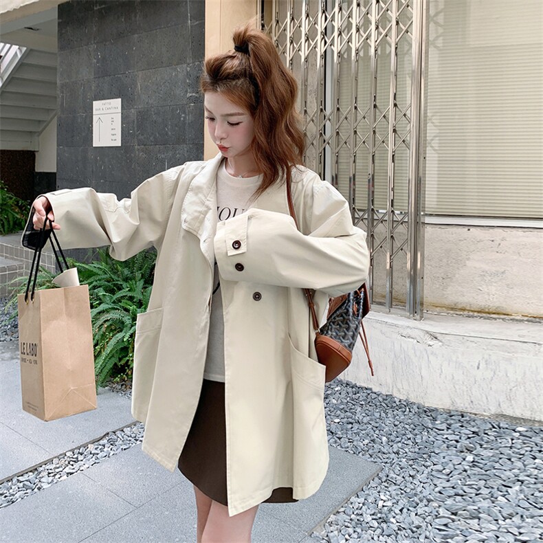 高级感撞色格纹拼接立领风衣外套女春秋2025新款小个子大衣巨好看,女装短外套,2C129