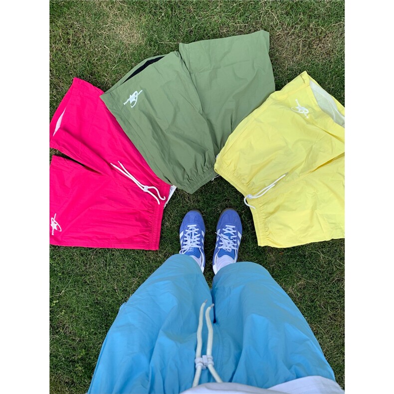 美式多巴胺穿搭速干薄款运动短裤男女夏季潮牌宽松情侣休闲五分裤，男装牛仔裤，星座506A