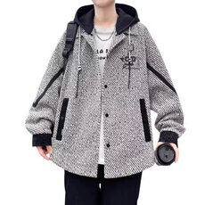 网络图现货新款男士连帽港风时尚潮流学生百搭宽松外套JW908-P78，女装短外套，星座715-7