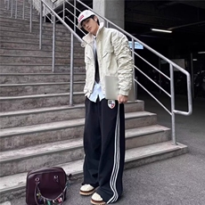 宽松直筒刺绣条纹运动休闲裤2026春季新款欧货男时尚百搭潮牌卫裤，男装休闲裤，四季星座505