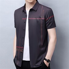 2023夏季新款商务休闲宽松中青年衬衣男装潮流时尚百搭短袖打底衫，男装衬衫，电商B212（原钱塘6029）