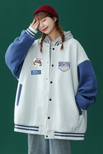 2022春季青春个性卡通简约撞色拼接夹克棒球服外套G86P65控78，男装夹克，A247A