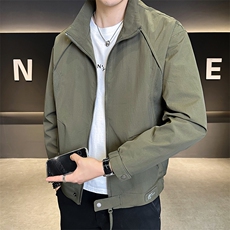 6616-M-3XL-P118店主风秋季夹克简约纯色针织拼接高品质外套男，男装夹克，电商B255