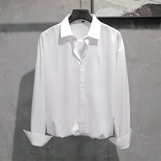 衬衫长袖男士寸衫痞帅休闲上衣高级感垂感免烫衬衣XXC14，男装衬衫，星座208-5