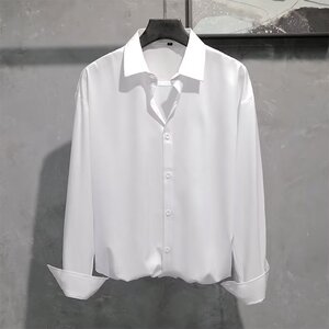 衬衫长袖男士寸衫痞帅休闲上衣高级感垂感免烫衬衣XXC14图片