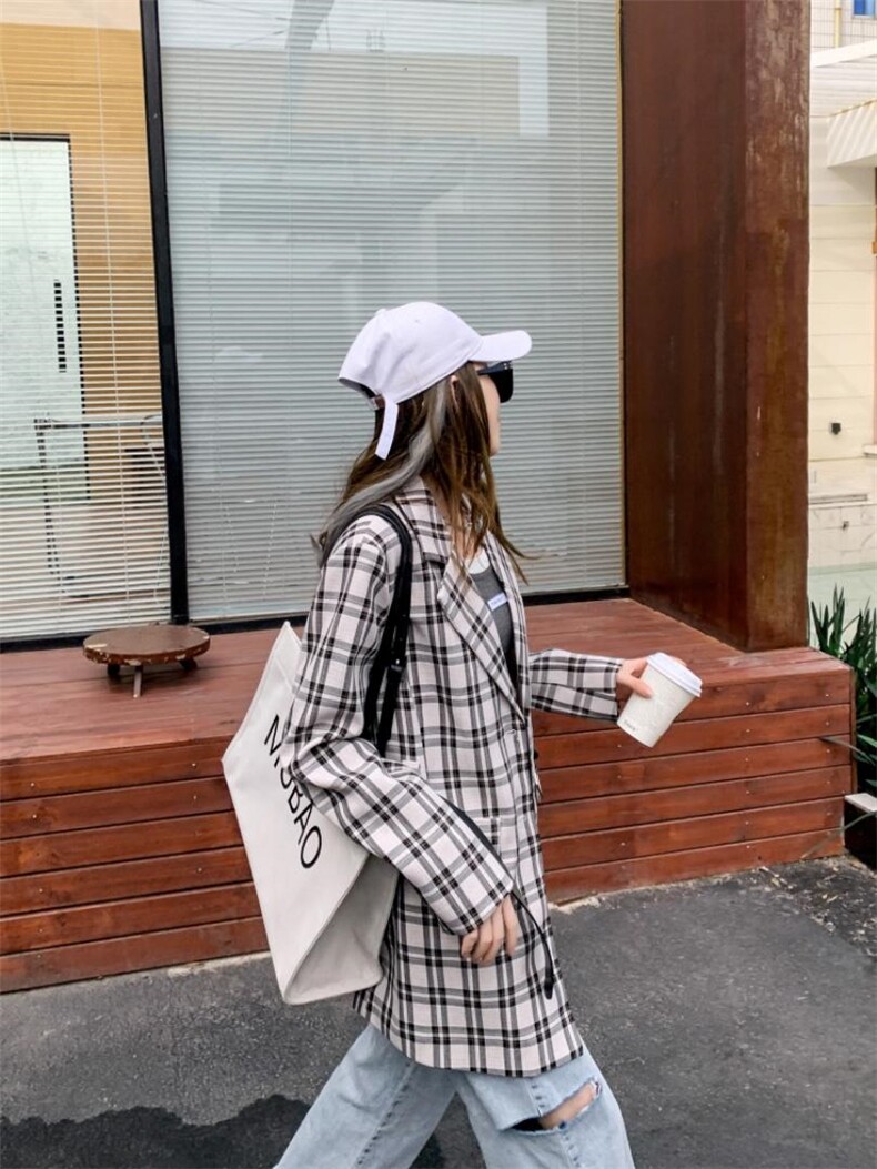 【21ss春一波】格纹通勤西服—（配腰带）XZJZ003,女装,西子季