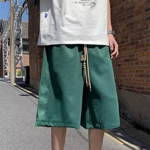 抽绳休闲短裤男夏季薄款运动五分裤高级痞帅高街篮球裤图片