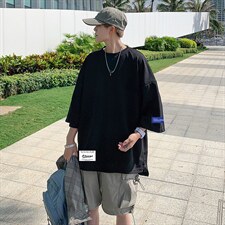 Q11062-P30春夏季七分袖t恤男大码五分袖男短袖中袖，男装T恤，电商A040