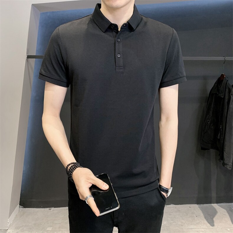 高品质polo衫短袖男士夏季修身T恤翻领店主无头风净色引流款,男装Polo衫,星座414（原B263）
