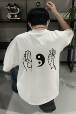 已做版权风八卦手重磅圆领新中式宽松休闲短袖t恤T69-P28，男装T恤，星座205-5