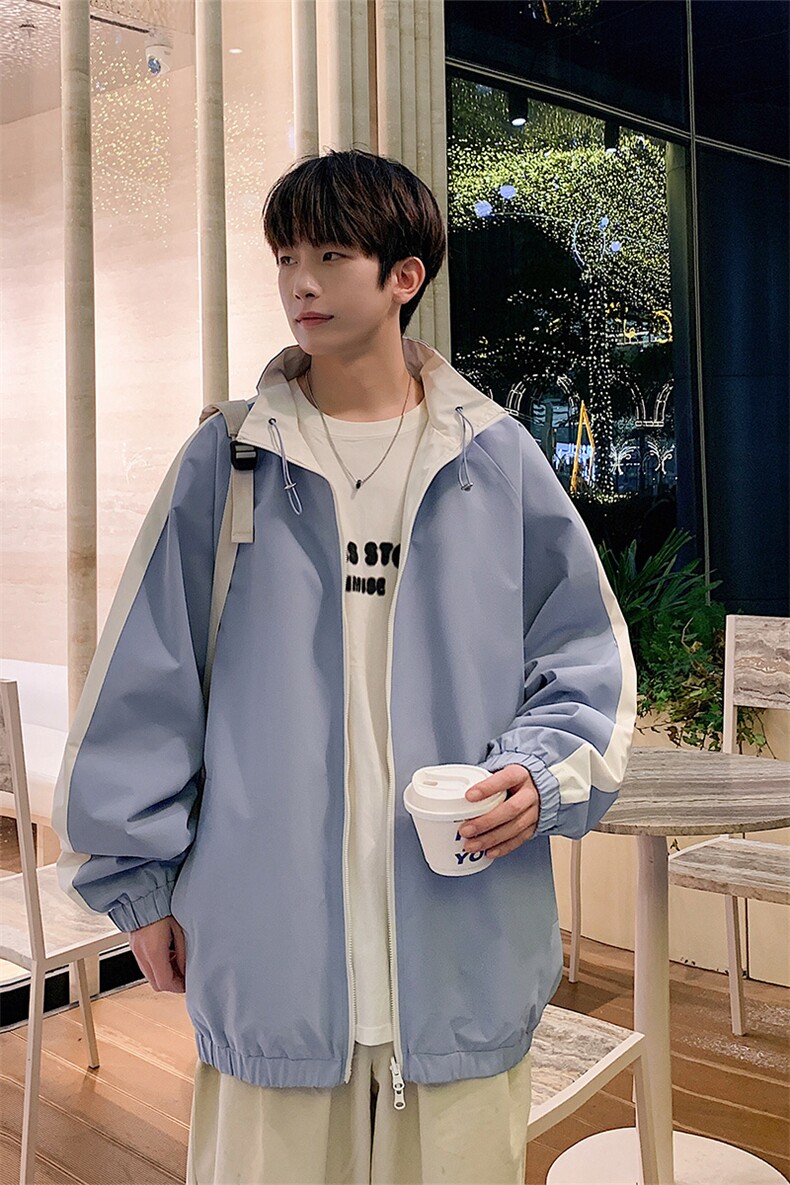 秋季新款宽松两面穿夹克男撞色立领上衣外套DSA157B-JK7907-特P70,男装夹克,电商A157B