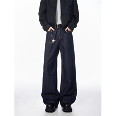 抖音得物品质丹宁蓝色弯刀牛仔裤潮牌牛仔裤弯刀大货k74p40控78，男装牛仔裤，星座1011-1