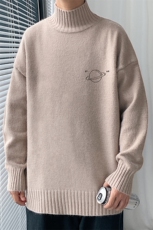 M18238-P45加绒款-P65半高领毛衣男士大码针织衫男毛线衣男，男装针织衫/毛衣，电商A040