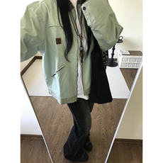 【有货】薄荷绿拼色工装外套男春秋款美式底特律夹克8152CC-特P68，男装夹克，星座1007（原301D）